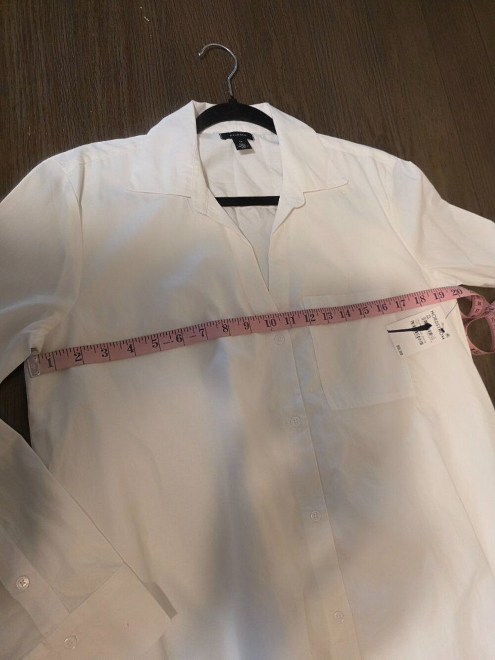 Halogen Cotton Bubble Hem Popover Shirtdress White XS NWT Flawed - Picture 8 of 14